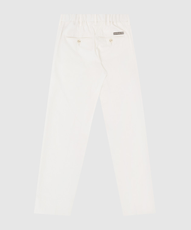 Stefano Ricci Детские белые брюки Y1T90A0000CT001D изображение 2