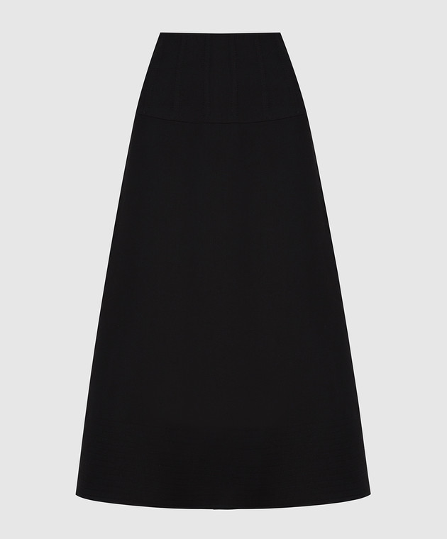 Valentino Черная юбка из шерсти и шелка UB0RA6V51CF