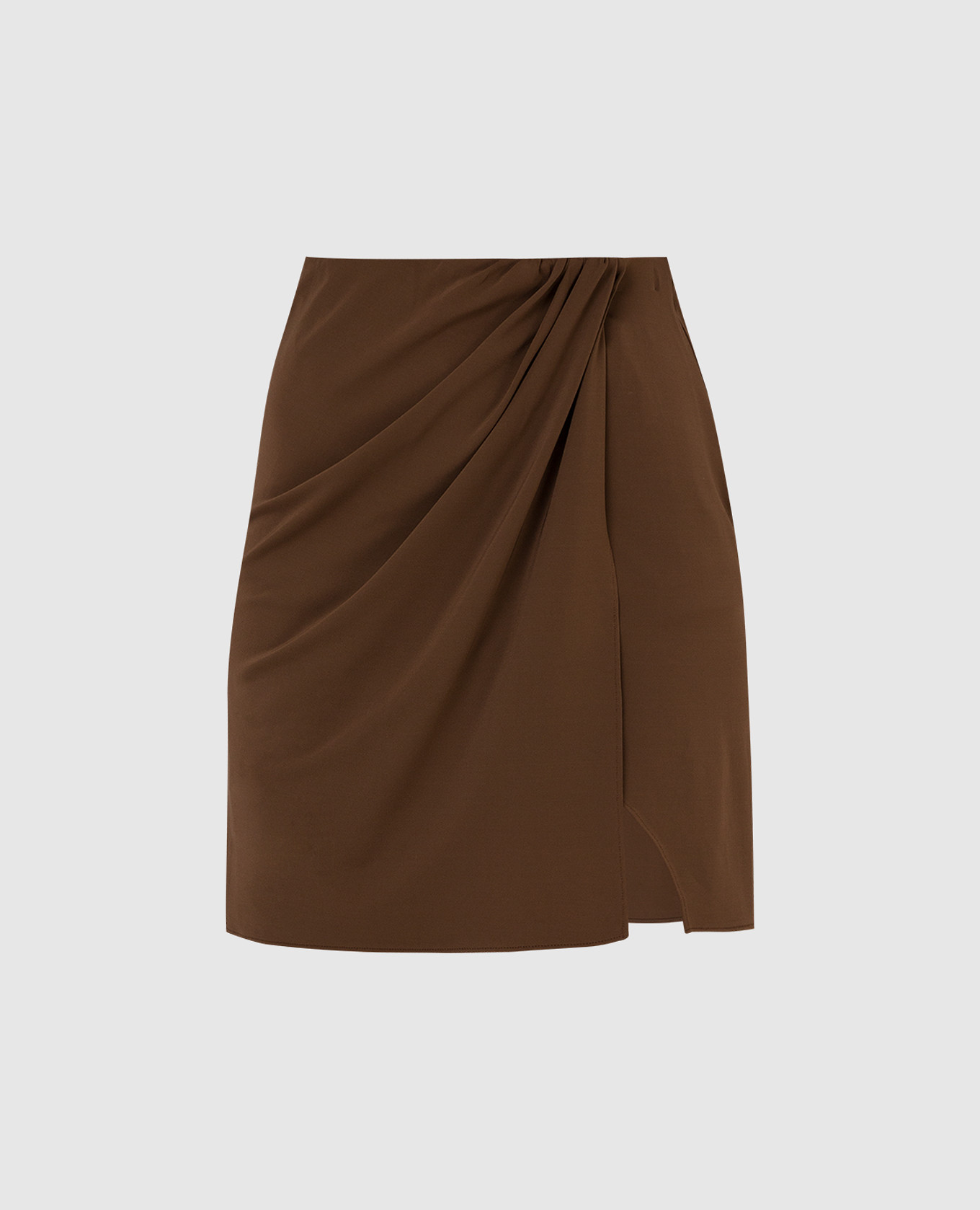 Gabrielle brown draped mini skirt