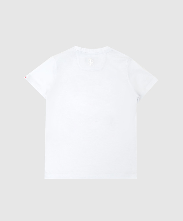 Stefano Ricci Детская белая футболка с вышивкой YNH8200170803 изображение 2