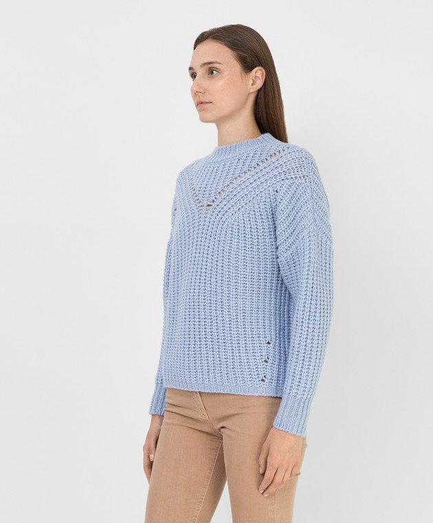 Peserico Голубой свитер в фактурный узор S99112F0309121 изображение 3