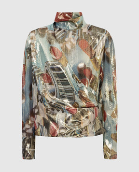 Lanvin Блуза Rosenquist в принт з вирізом RWTO00045082