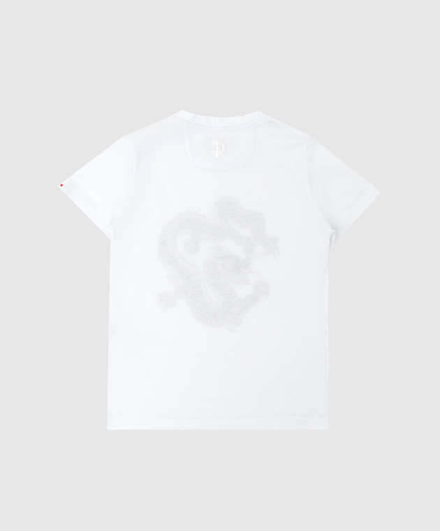 Stefano Ricci Детская белая футболка с вышивкой YNH8200100803 изображение 2