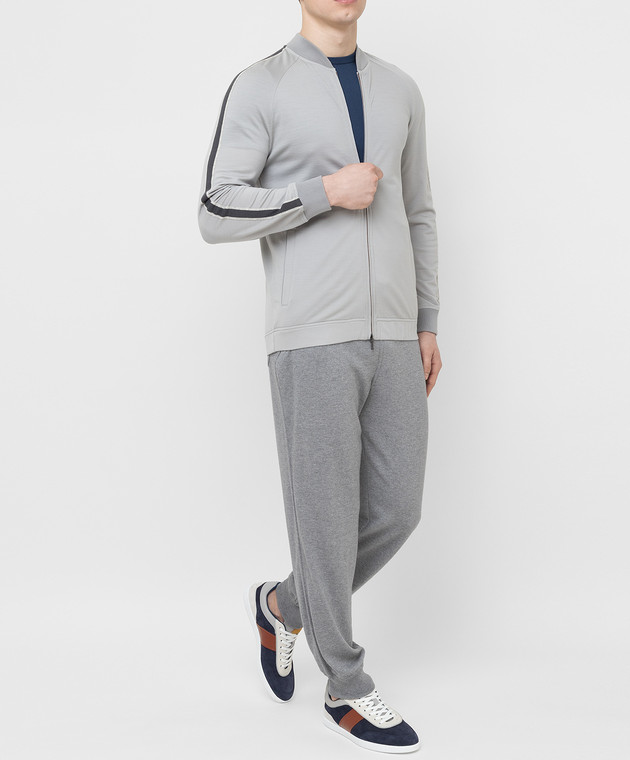 Loro Piana Сірі спортивні штани з шовку і кашеміру F2FAI1524 зображення 2