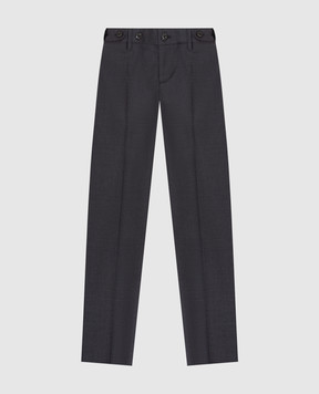 Stefano Ricci Детские темно-серые брюки из шерсти Y1T0900000W0017C