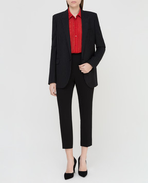 Saint Laurent Червона блуза із шовку в смужку 395733