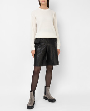 Brunello Cucinelli Кожаные шорты с высокой посадкой MPNBGP7722