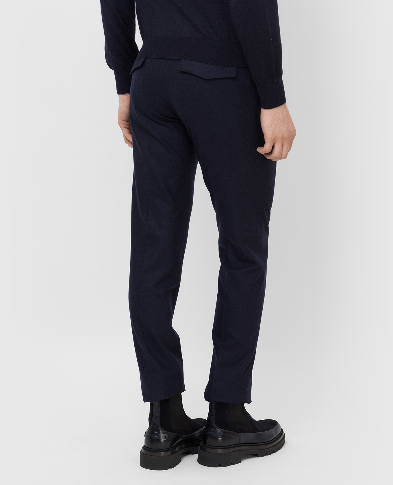 Stefano Ricci Темно-синие брюки из шерсти, шелка и кашемира M1T1400090WKC601 изображение 4