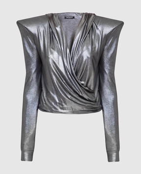 Balmain Срібляста блуза RF00629M060