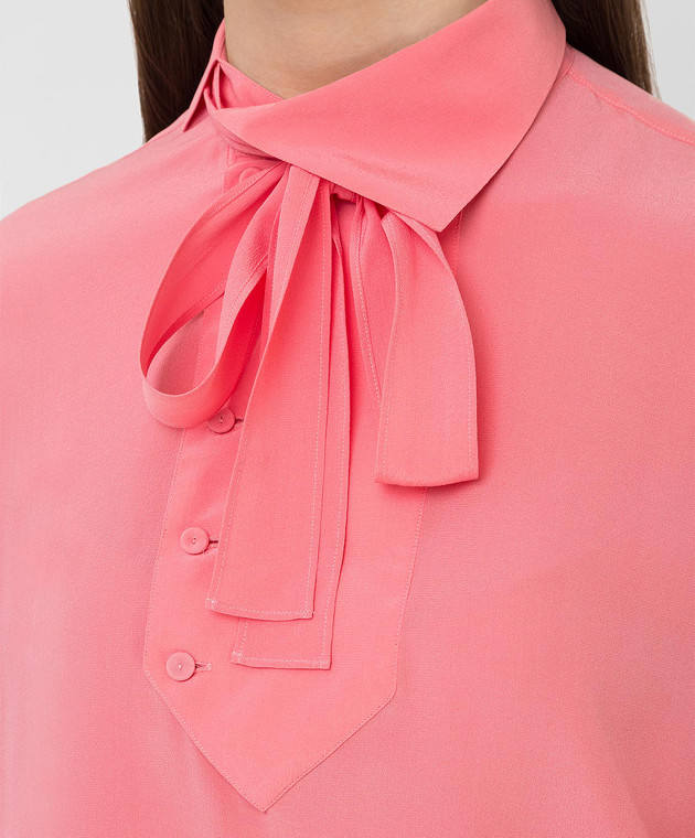 Valentino Коралловая блуза из шелка MB0AB08F21B изображение 5