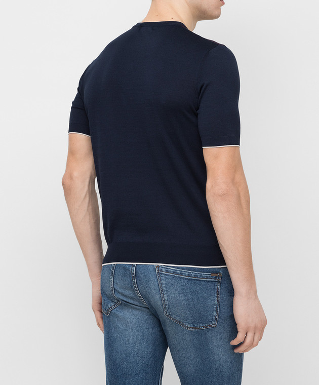 Stefano Ricci Темно-синяя футболка K818015G10F21185 изображение 4