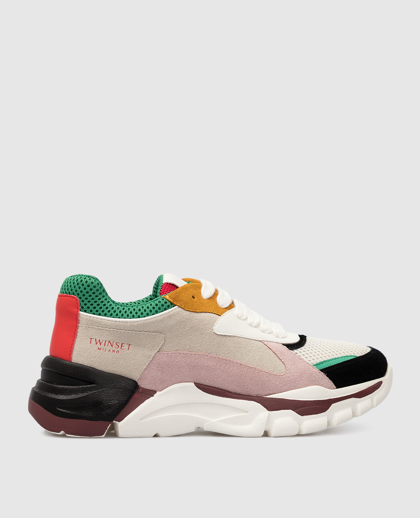 

Замшевые кроссовки с контрастными вставками, Разноцветный, Кроссовки