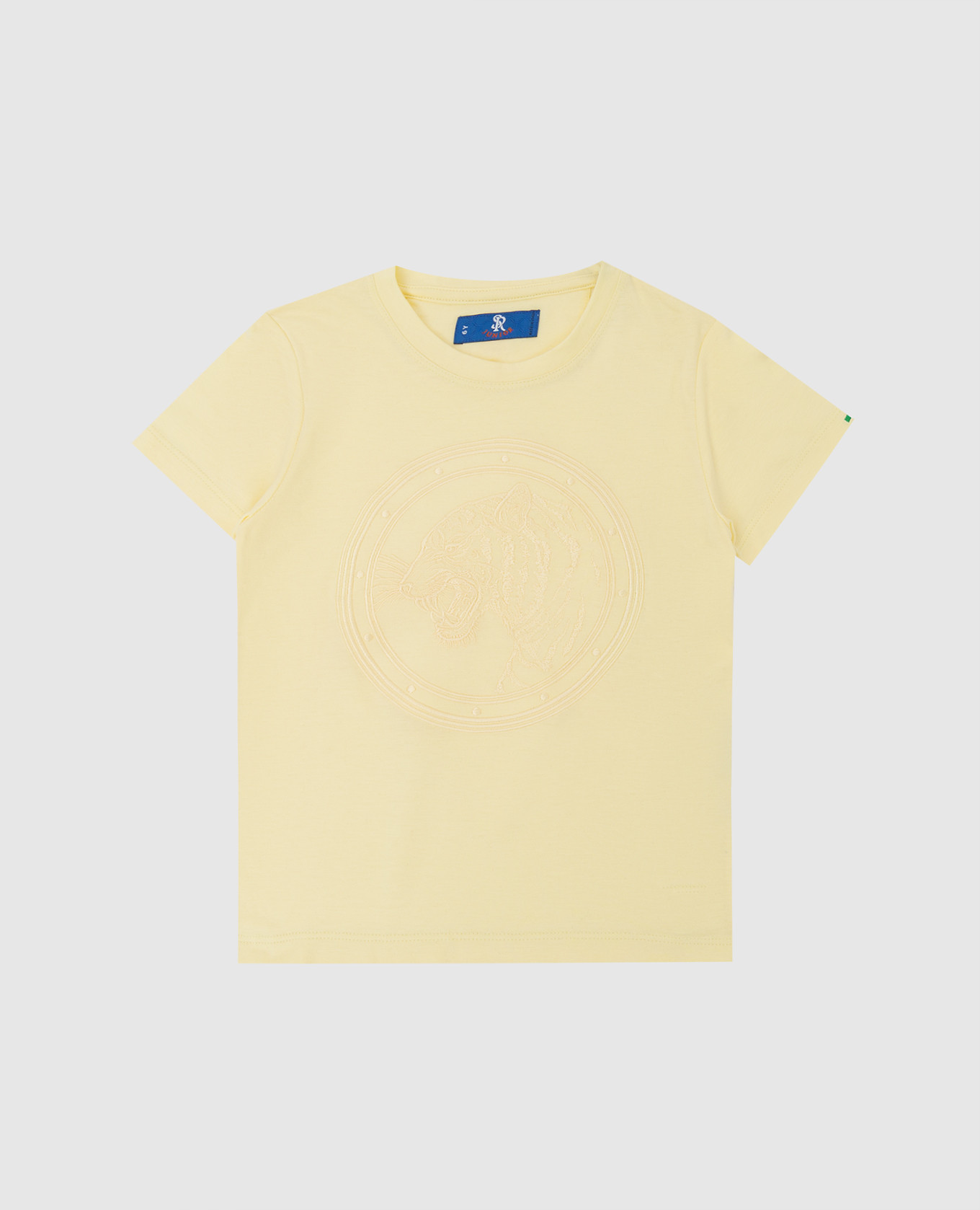 Stefano Ricci Детская желтая футболка с вышивкой YNH8400170803