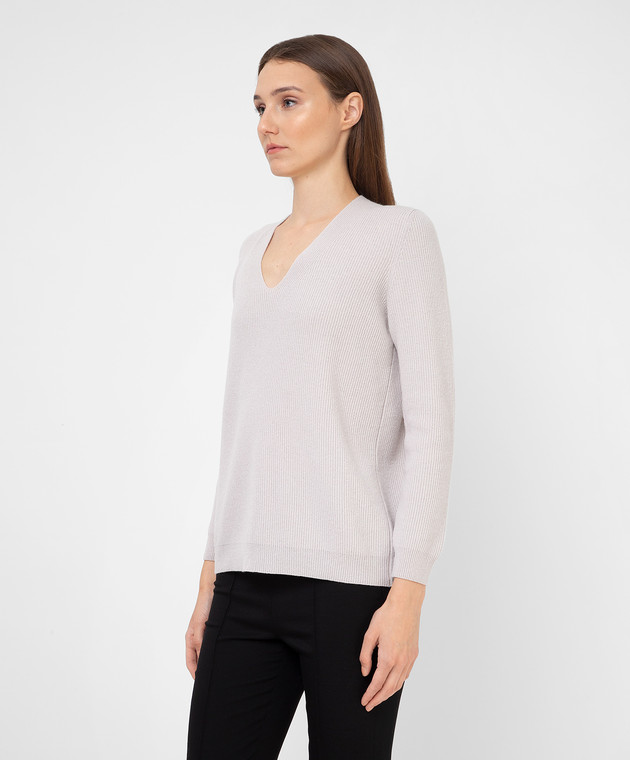 ANNECLAIRE Light gray wool, silk and cashmere pullover A8045262 image 3