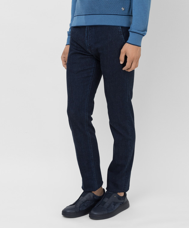 Stefano Ricci Темно-синие джинсы MFT14B1040E14BL изображение 3