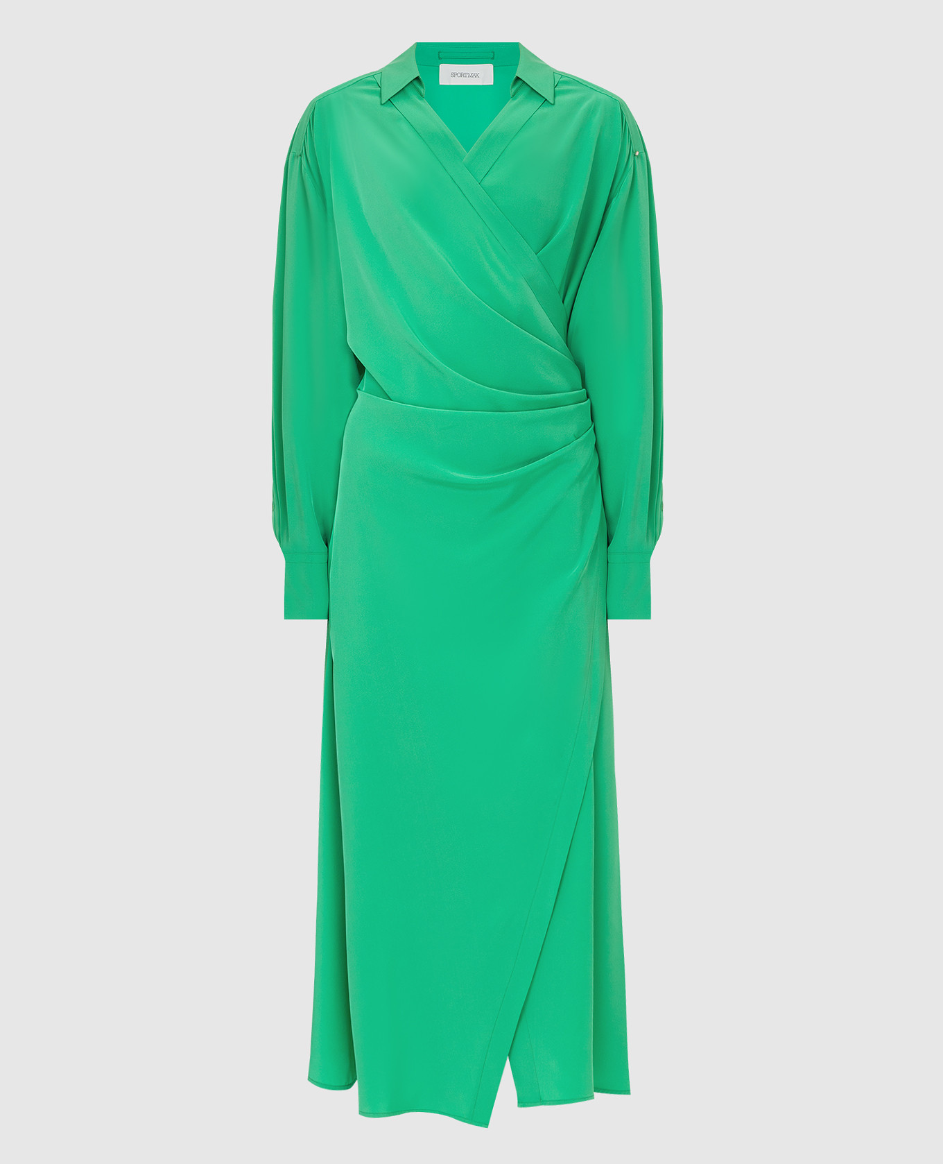 

Шелковое платье на запах Max Mara Sportmax, Зеленый, Платья Миди