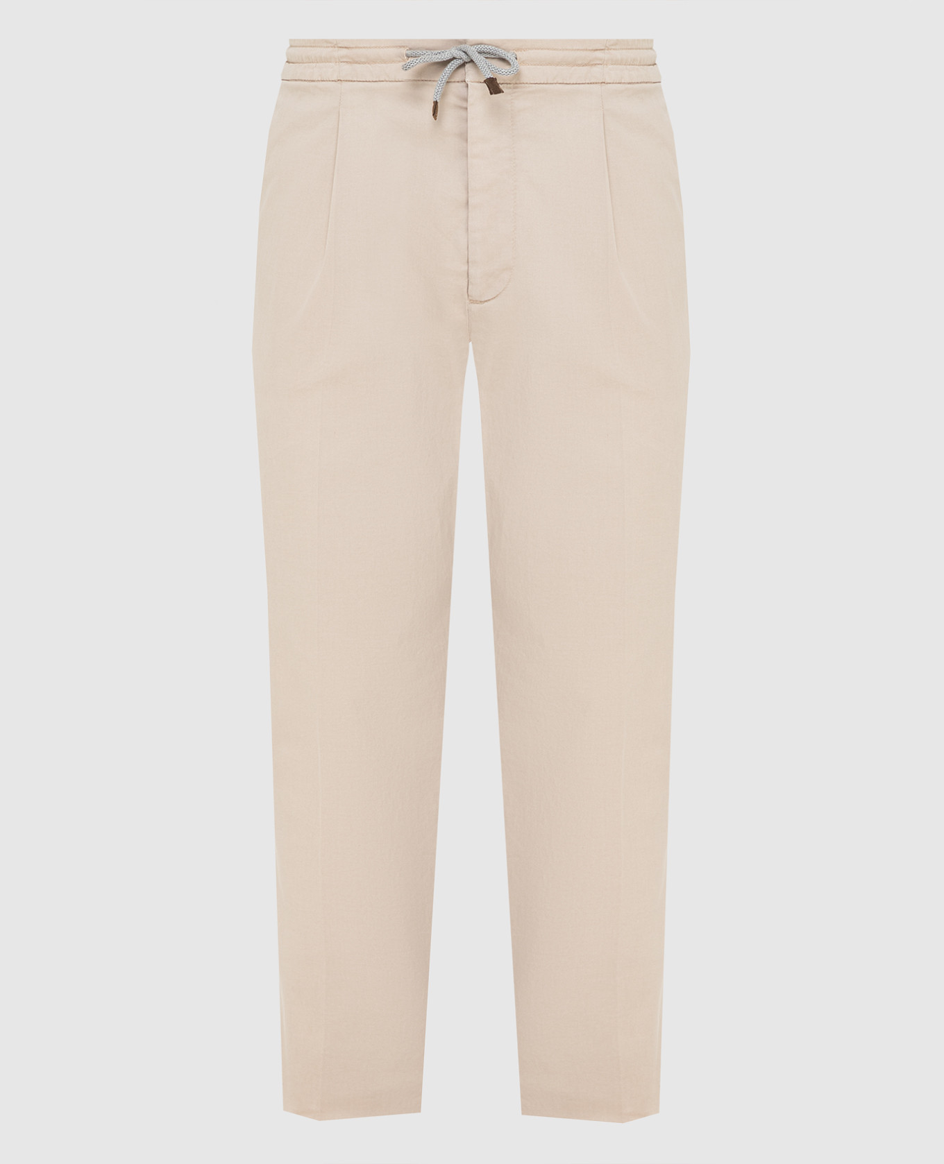 

Брюки с эластичным поясом Brunello Cucinelli, Бежевый, Повседневные брюки casual
