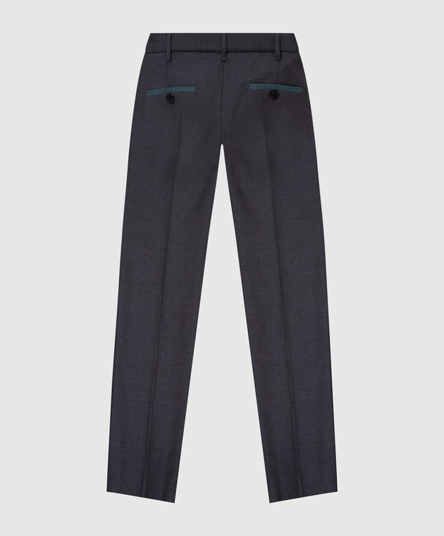 Stefano Ricci Детские темно-серые брюки из шерсти Y1T0G90T00W0017C изображение 2