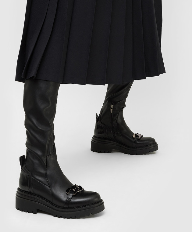 Laura Bellariva Кожаные сапоги с цепями P7301C изображение 2