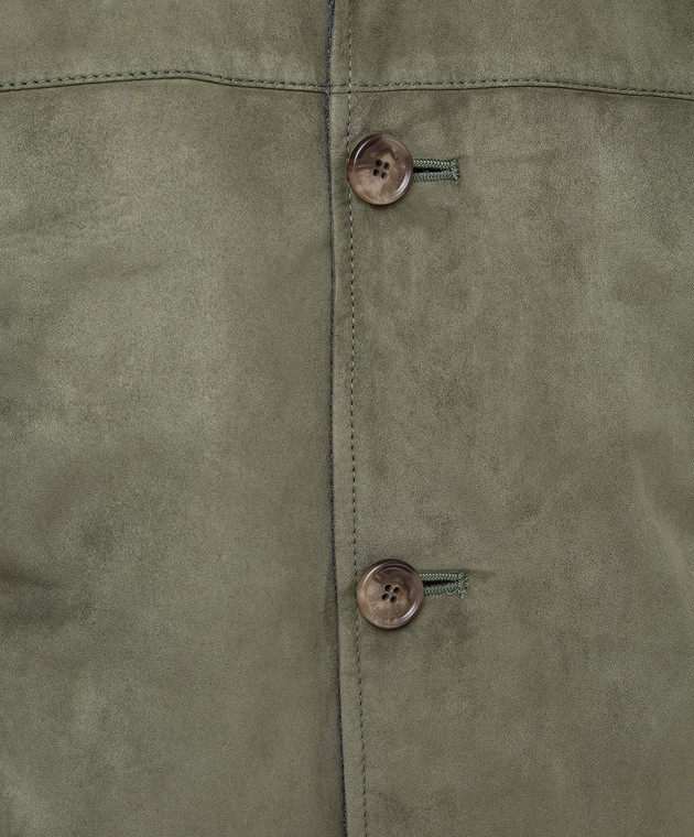 Enrico Mandelli Зеленая замшевая куртка A8T1105214 изображение 5