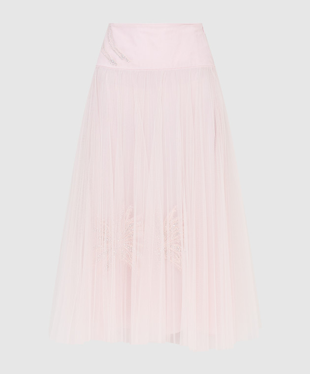 Ermanno Scervino Розовая юбка с кристаллами D362O717TTJ