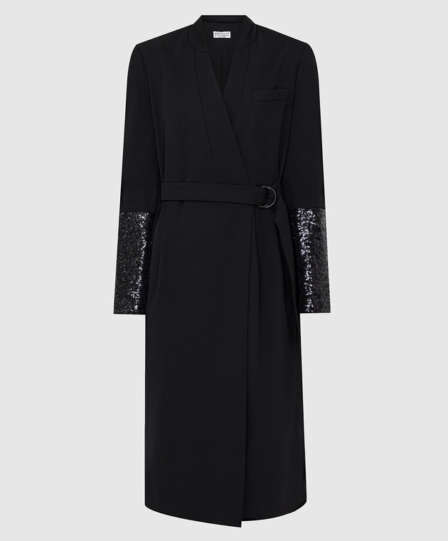 Brunello Cucinelli Черное платье из шерсти MB526A4693