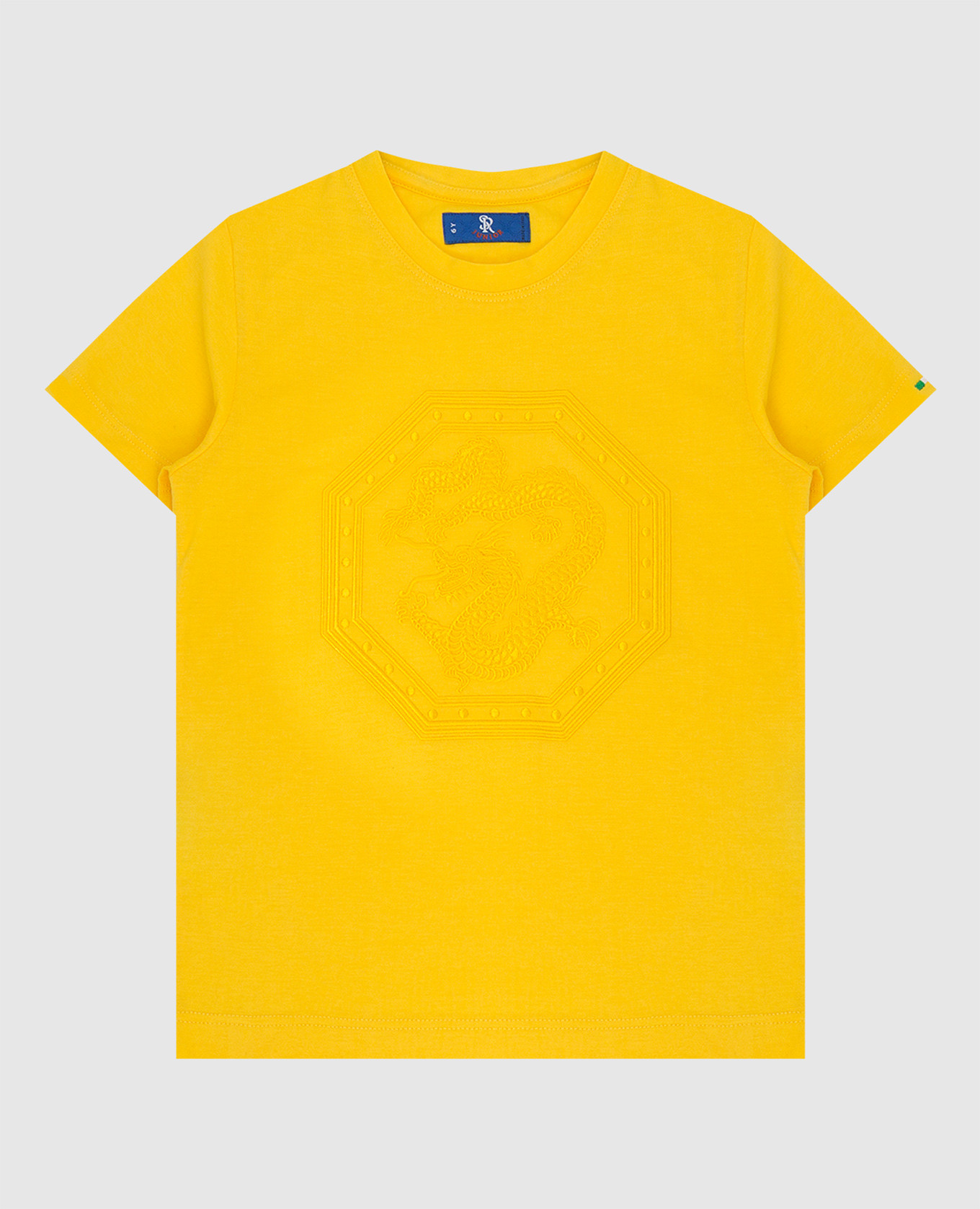 Детская желтая футболка с вышивкой