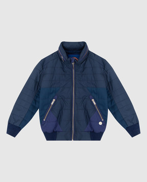 Stefano Ricci Детская синяя куртка из шелка и кашемира YAJ740010R12059R