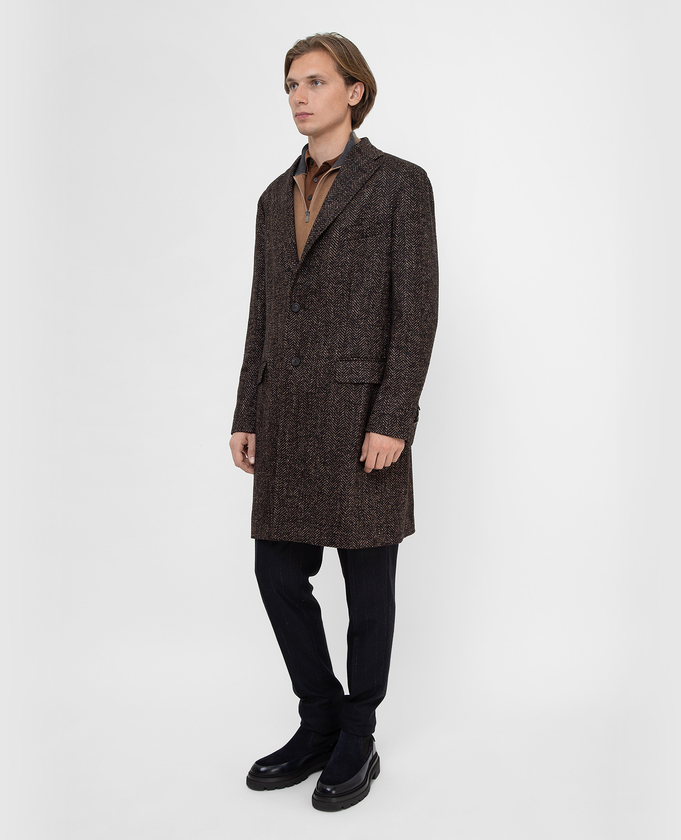 Peserico Пальто из шерсти и льна в узор R5200708319 изображение 3