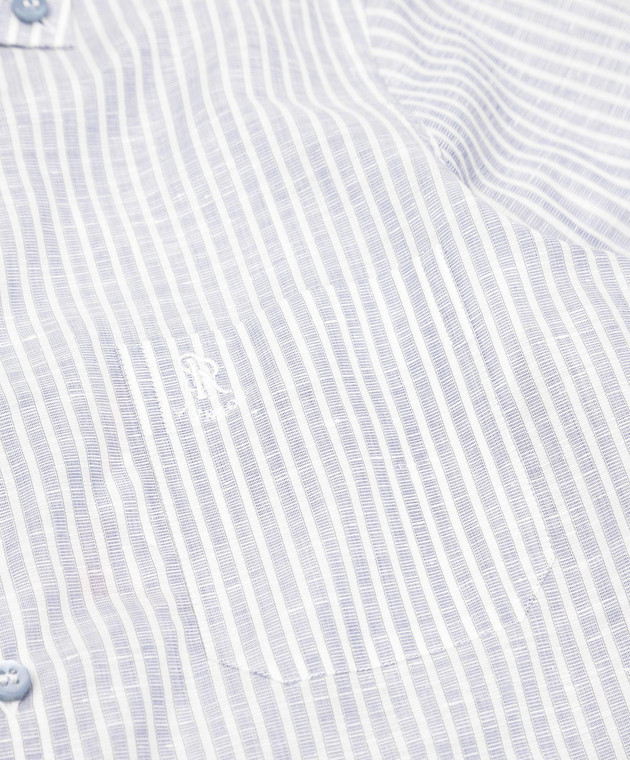 Stefano Ricci Детская светло-синяя рубашка в полоску YC002674L1667 изображение 3