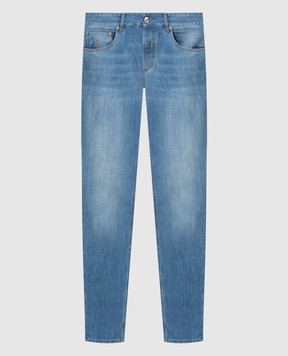 Brunello Cucinelli Світло-сині джинси з ефектом потертості ME645D2210