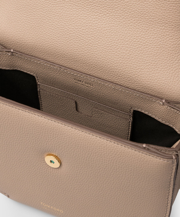 Tom Ford Бежевая кожаная сумка-кроссбоди с подвеской L1480TLCL095 изображение 4