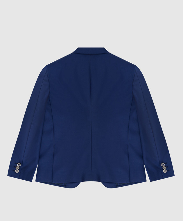 Stefano Ricci Children's blue wool jacket with embroidery Y1RF376R00HC3479 image 2