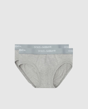 Dolce&Gabbana Дитячий набір сірих трусів-сліпів L4J700G7OCT