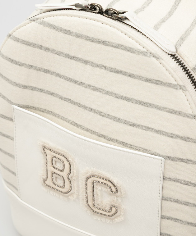 Brunello Cucinelli Детский светло-бежевый рюкзак BH986B004 изображение 4