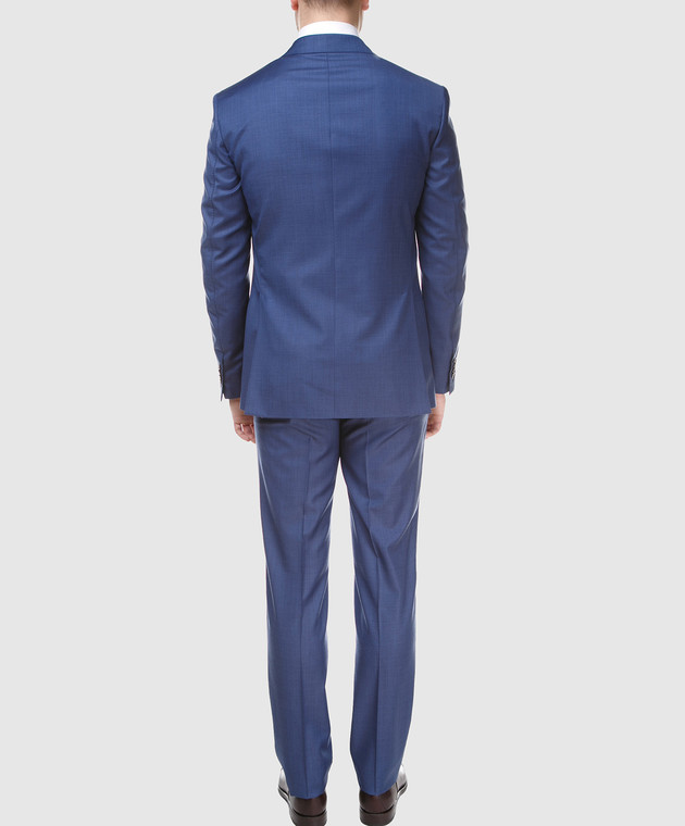 Luciano Barbera Синий костюм из шерсти 5D201625097 изображение 4