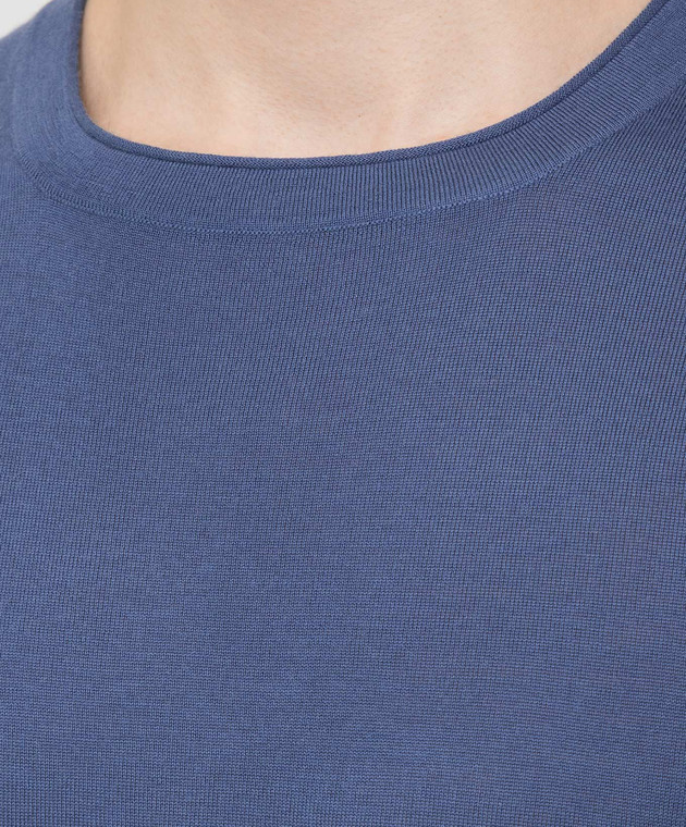 Brunello Cucinelli Синий джемпер из шерсти и кашемира M2481310 изображение 5