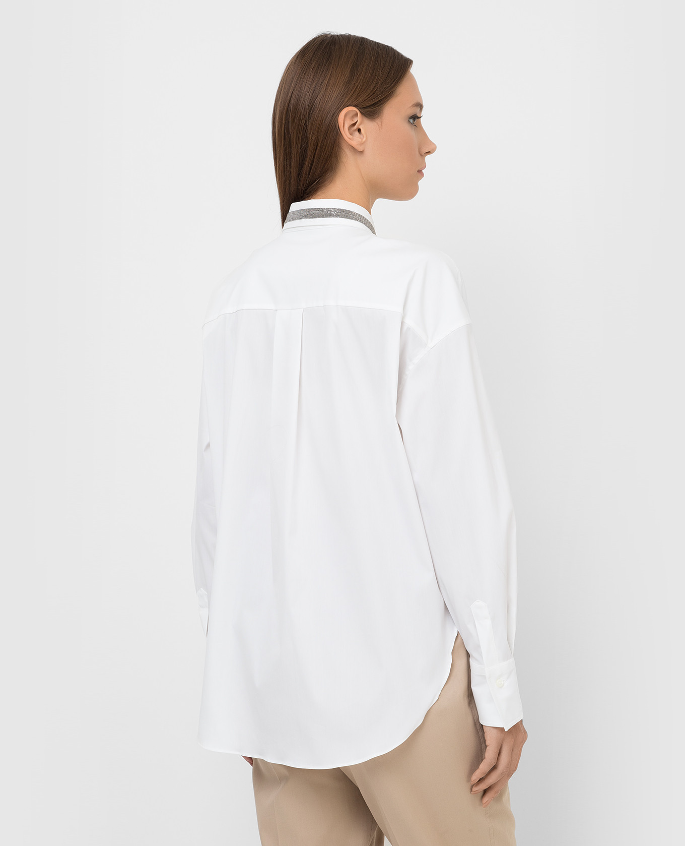 Brunello Cucinelli Белая рубашка с цепочками M0091RH516 изображение 4