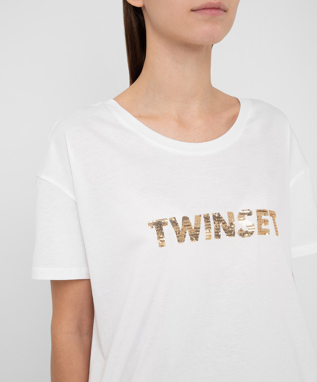 Twin Set Белая футболка 211LM28GG изображение 5