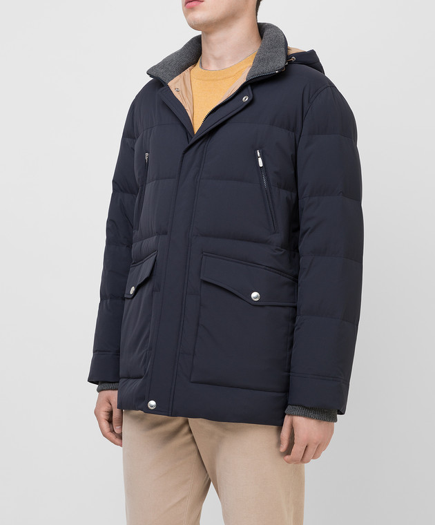 Brunello Cucinelli Темно-синий пуховик MM4591752 изображение 3