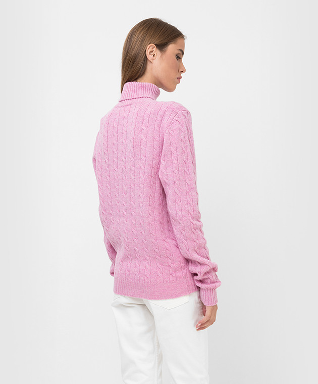 Babe Pay Pls Розовый свитер из шерсти мериноса в узор UFM016 изображение 4