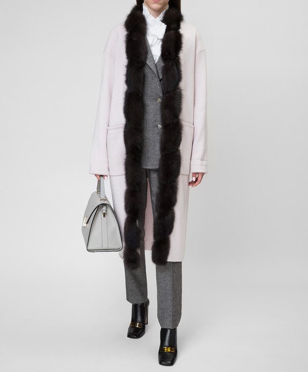 Real Furs House Светло-бежевое пальто CSR01 изображение 2