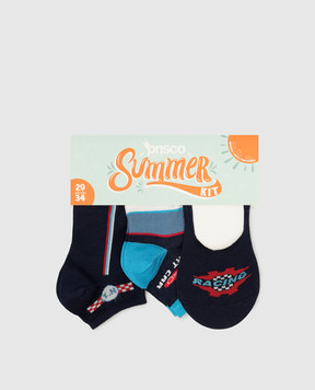 RiminiVeste Темно-синій дитячий набір шкарпеток з візерунками SUMMERKIT