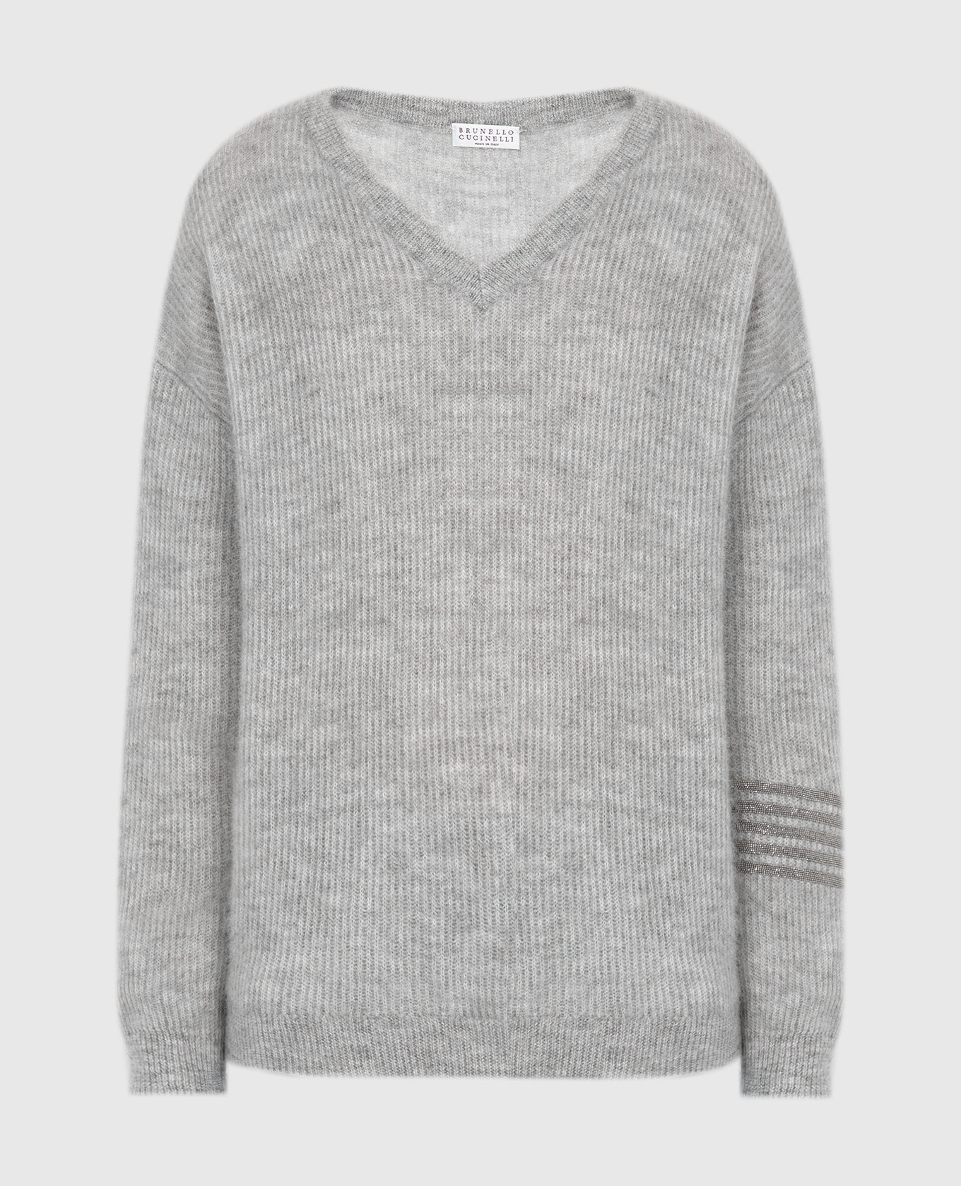 Gray pullover with chains