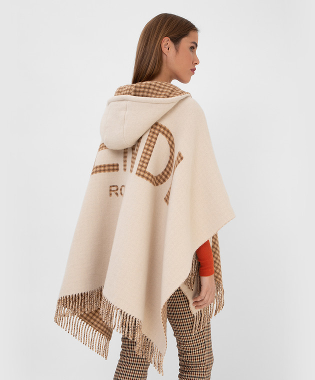 Fendi - Двустороннее пончо из шерсти и кашемира с узором