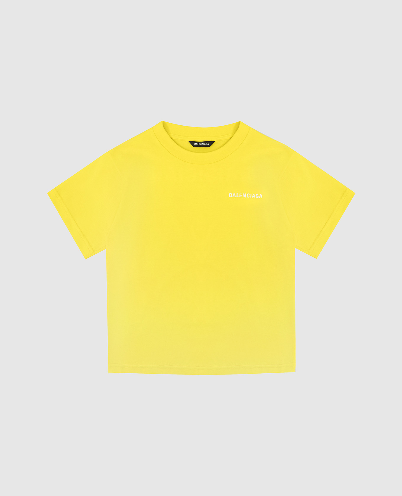 Детская желтая футболка с вышивкой логотипа