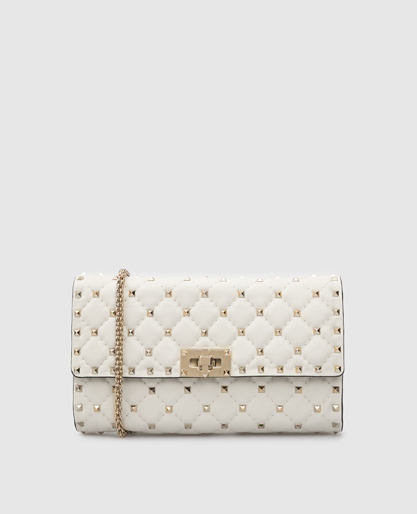 

Светло-бежевый кожаный клатч Rockstud Spike, Клатчи