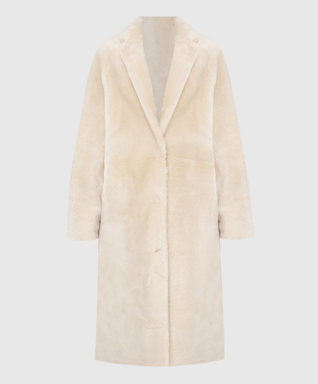 Yves Salomon Light beige sheepskin coat 21WYM60504MESI