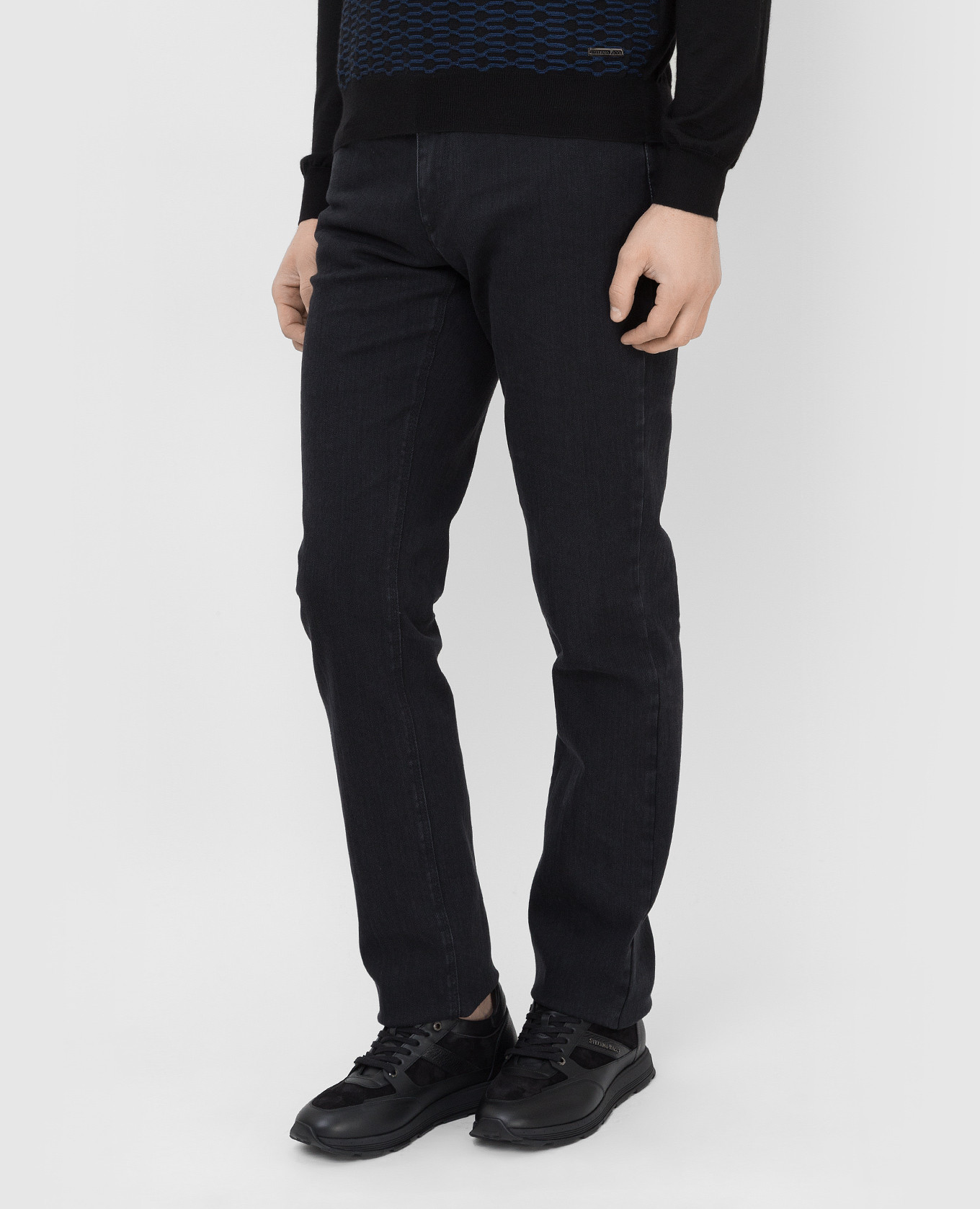 Stefano Ricci Темно-серые джинсы с вышивкой монограммы M8T1402080T1803 изображение 3