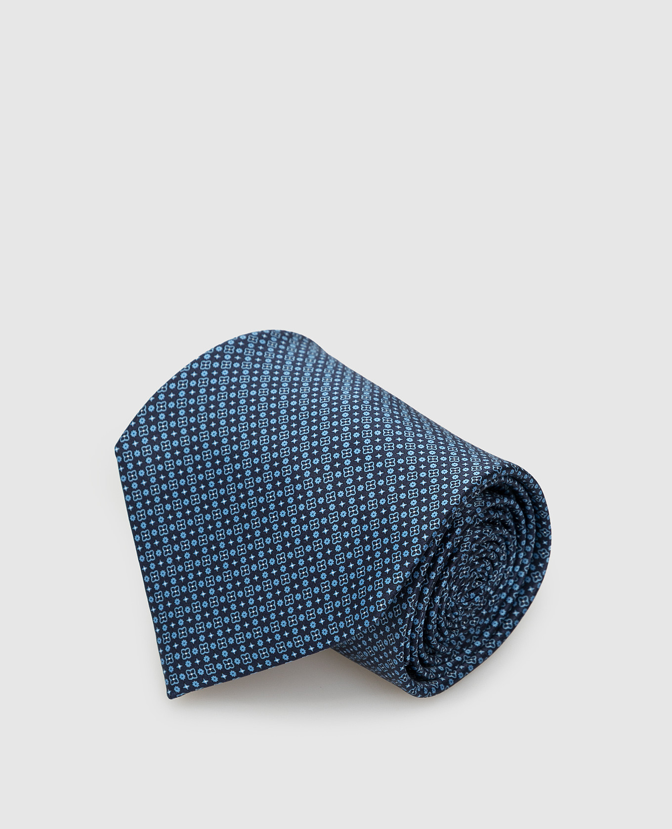 Бирюзовый шелковый галстук в узор